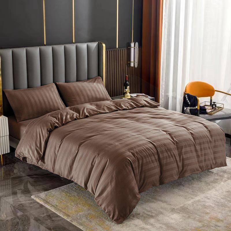 Комплект постельного белья Cotton home Colorful Home полуторный Страйп-сатин ХТ-15-24 Бежевый (DR010247)