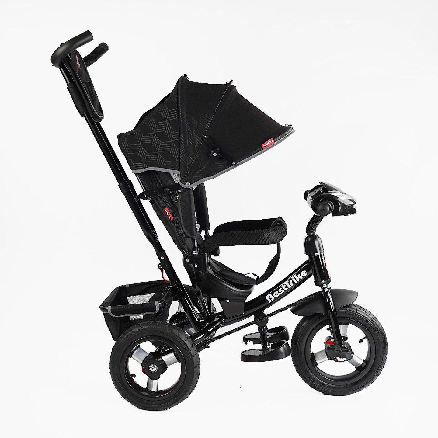 Велосипед дитячий триколісний Best Trike 3390 надувні/фара з USB/пультом/батьківською ручкою Графітовий (31-025) - фото 2 Велосипед дитячий триколісний Best Trike 3390 надувні/фара з USB/пультом/батьківською ручкою Графітовий (31-025) - фото 2