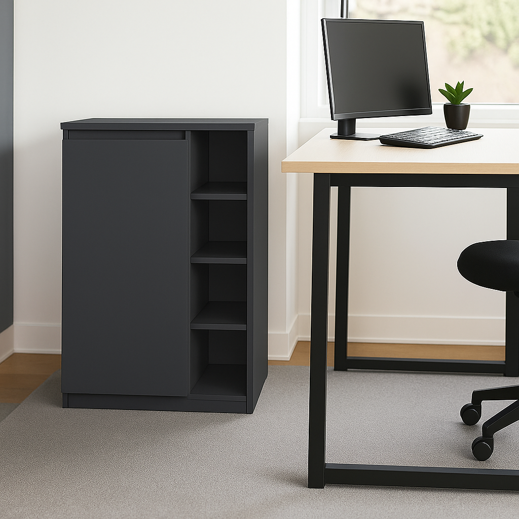 Тумба MEBEX 60х40х100 см Серый темный (VS4D600DG) - фото 1 Тумба MEBEX 60х40х100 см Серый темный (VS4D600DG) - фото 1