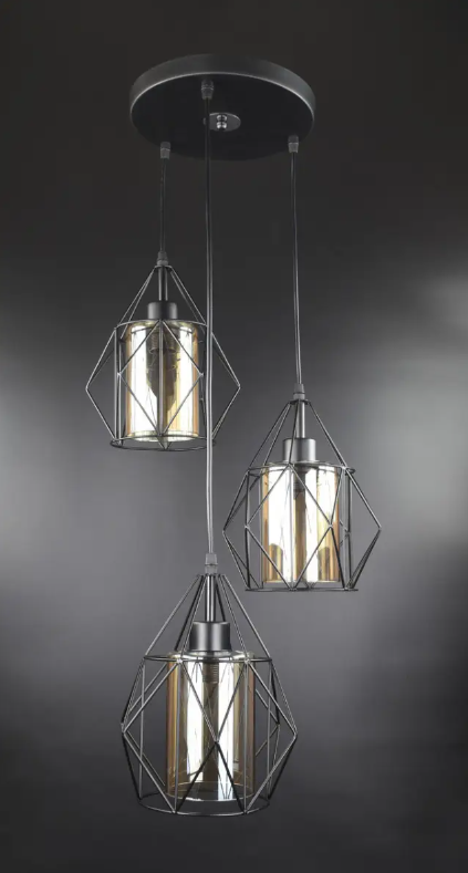 Люстра потолочная подвесная в стиле LOFT 12652/3-br Черный (NA005110)