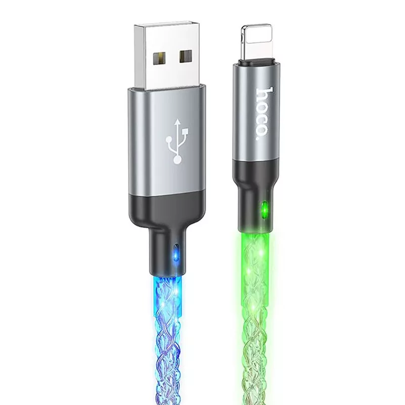 Кабель світиться Hoco USB для iPhone Lightning для швидкої зарядки (U112)