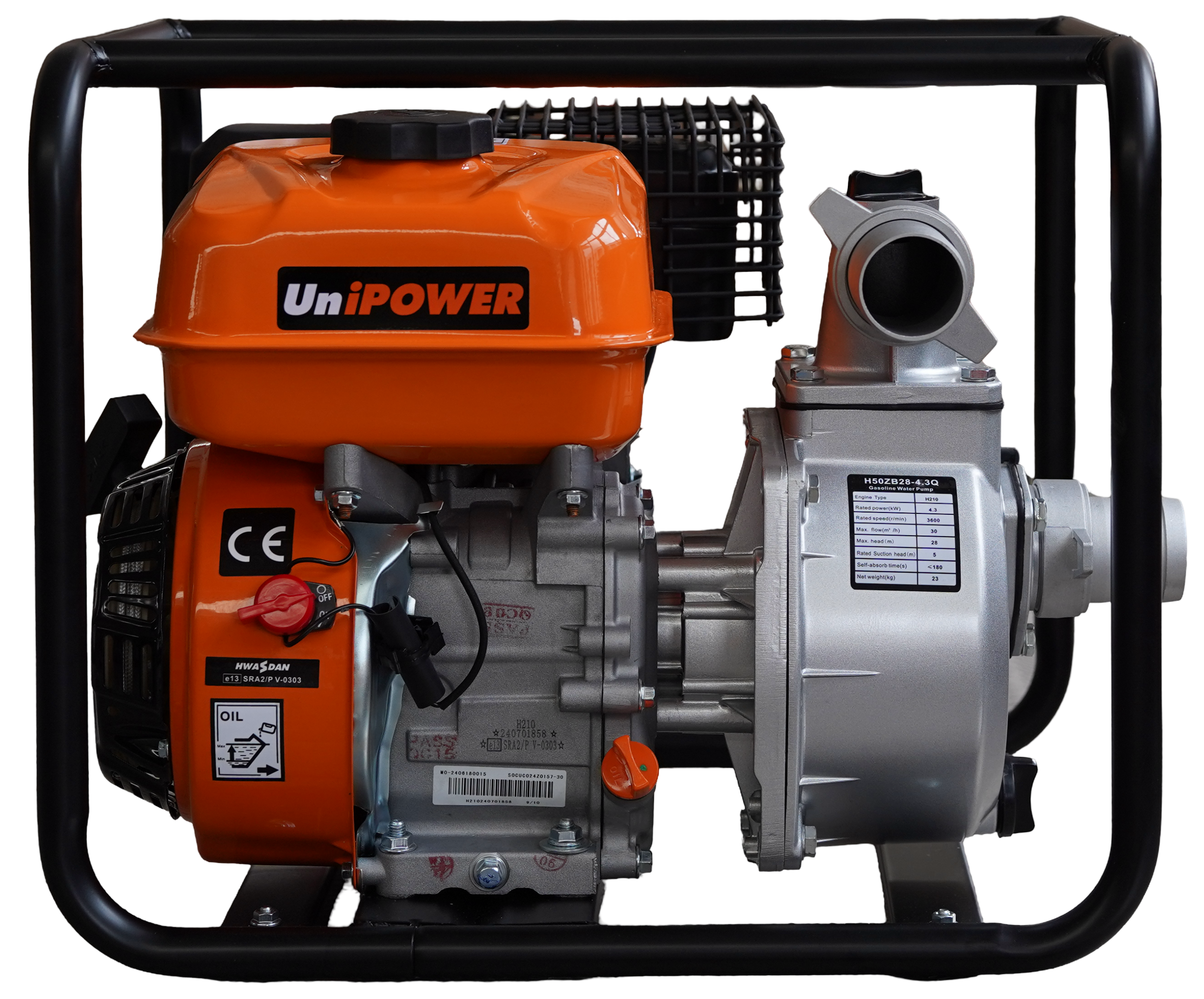 Мотопомпа бензинова UniPOWER H50ZB28-4.3Q 2 дюйма 50 мм