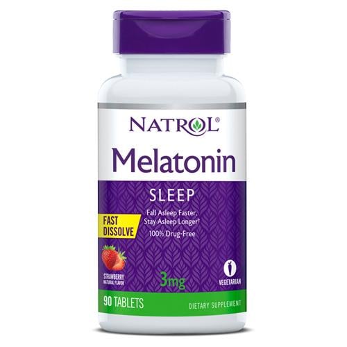 Натуральная добавка Natrol Melatonin 3 мг Fast Dissolve 90 таб. Клубника (3568)