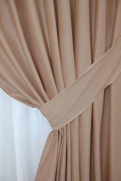 Ткань для штор бархат Персиковый (888ш) - фото 3 Ткань для штор бархат Персиковый (888ш) - фото 3