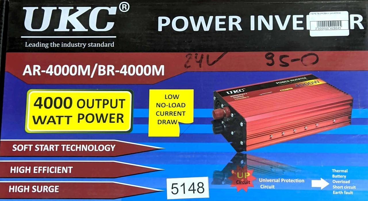 Перетворювач напруги UKC Power Invertor 24 V 4000 W (000042904) - фото 2 Перетворювач напруги UKC Power Invertor 24 V 4000 W (000042904) - фото 2