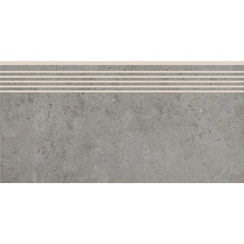 Ступенька из керамогранита Highbrook Grey Steptread серая 8x598x298 мм (004634)