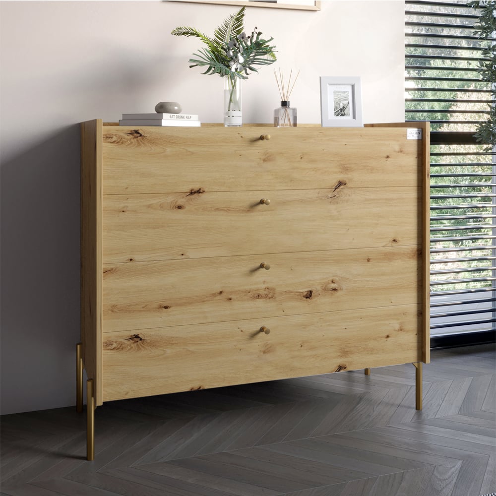 Комод Lion Wood 100x45x90 см Дуб Артизан (LION-042964)