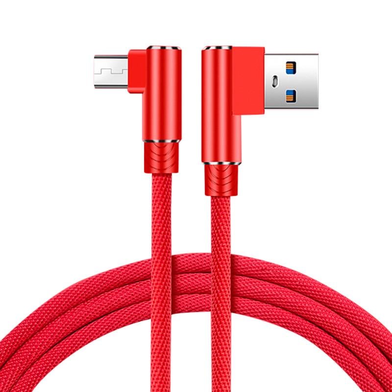 Кабель Micro USB Suntaiho з кутовими роз'ємами для зарядки 1 м Червоний