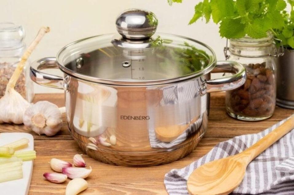 Каструля з кришкою Edenberg EB-3006 4,5 л 22x12,5 см - фото 5 Каструля з кришкою Edenberg EB-3006 4,5 л 22x12,5 см - фото 5