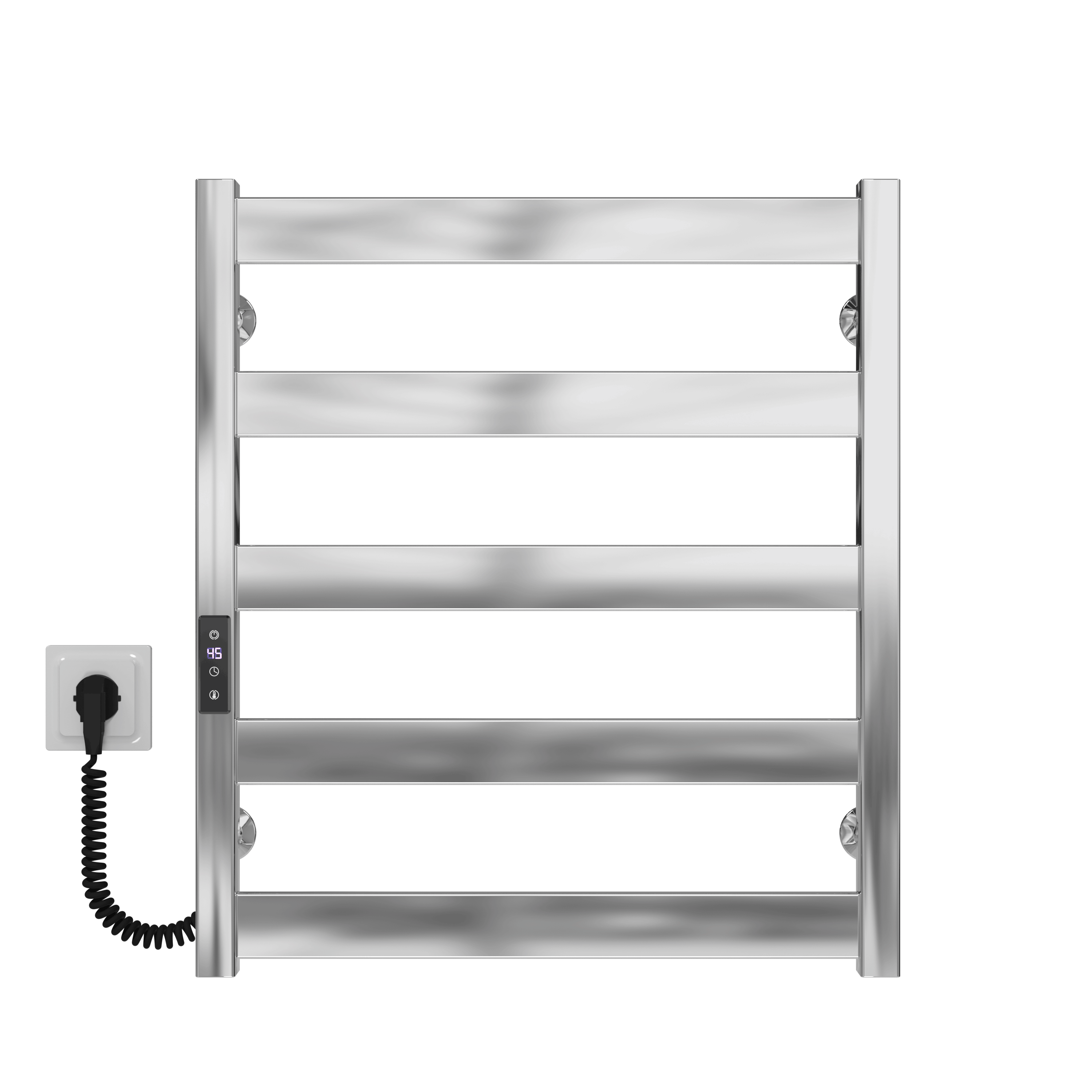 Полотенцесушитель электрический Deffi Silvia П5 JD04 левое подключение нержавеющая сталь 500х600 E мм Хром (A.SV.60.50.5.E.C.L.2)