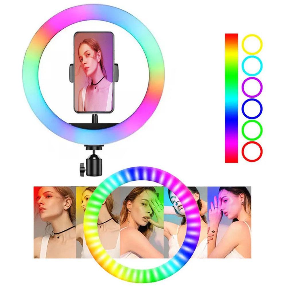 Кільце для селфі світлодіодне 20 см Led RGB MJ20 (1009539-White) - фото 2