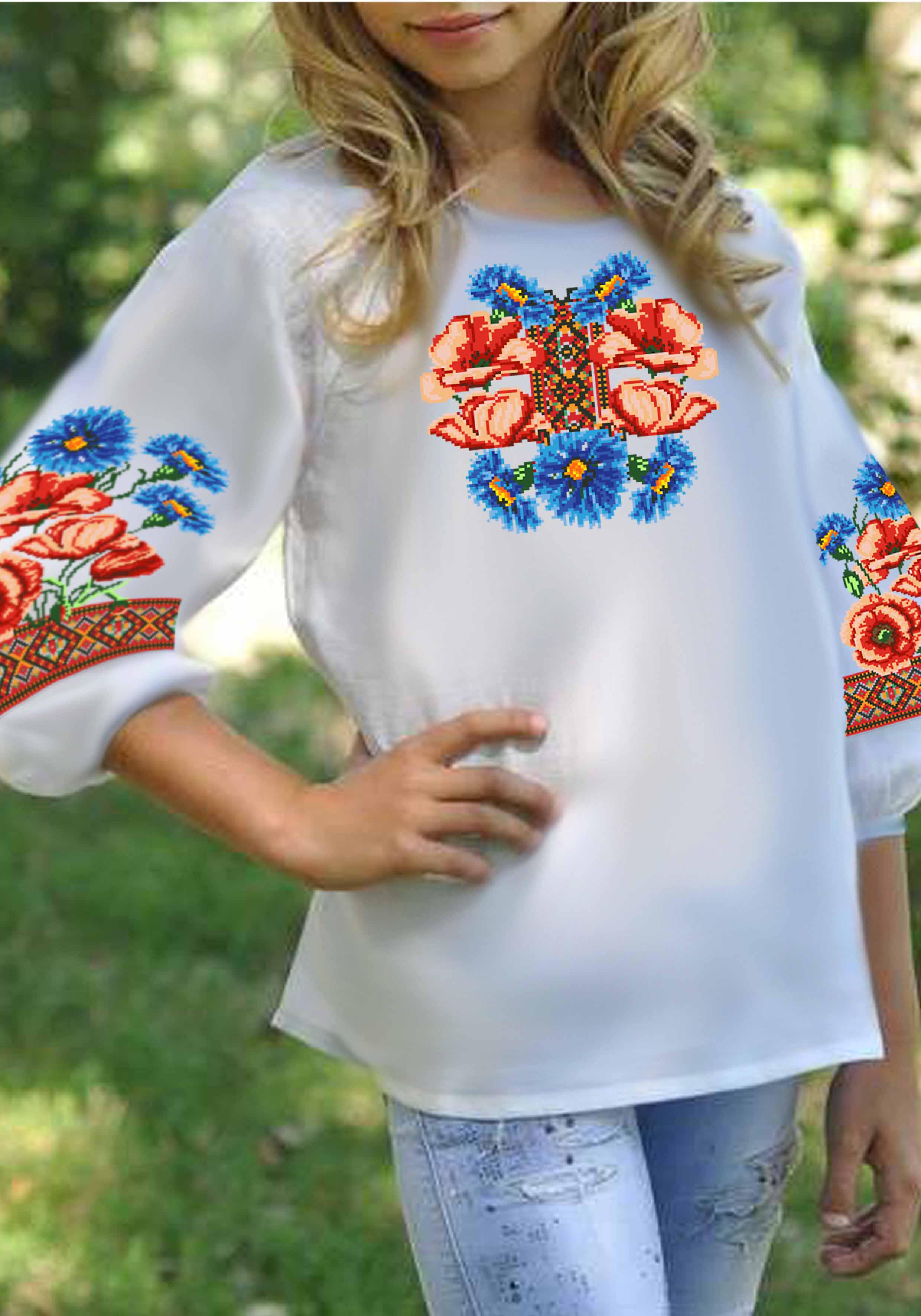 Заготовка для вышивки нитками/бисером для девочки домотканое полотно (СДД-21)