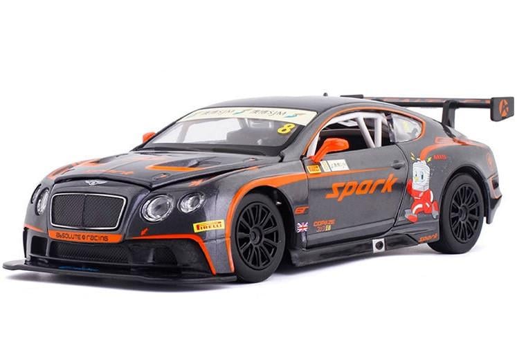Игрушечная машинка металлическая Автопром Bentley Continental GT3 Concept 1:24 со светом и звуком Черный (30101128)