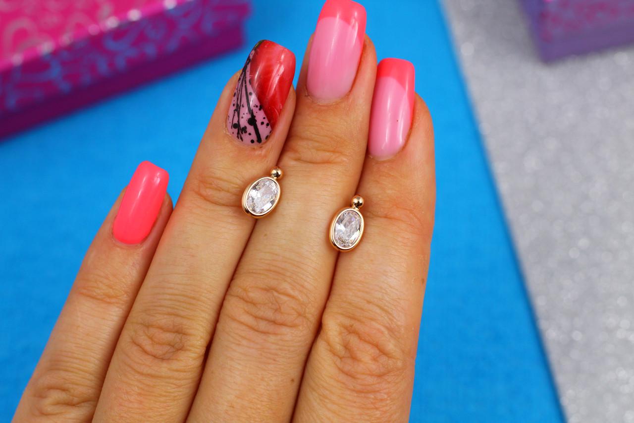 Серьги гвоздики Xuping Jewelry 1 см Золотистый