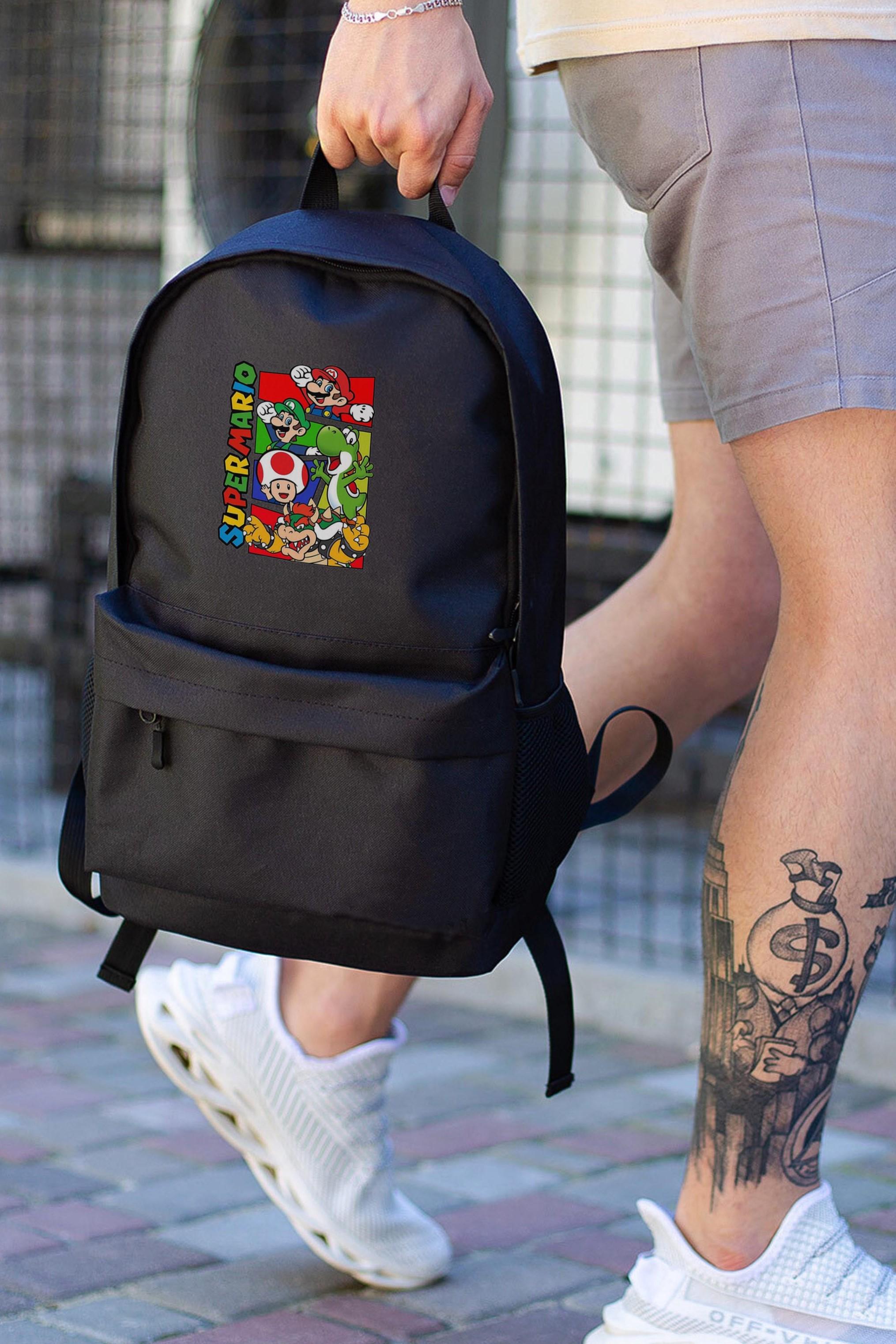 Рюкзак повседневный Without с принтом Супер Марио Black (8055296)