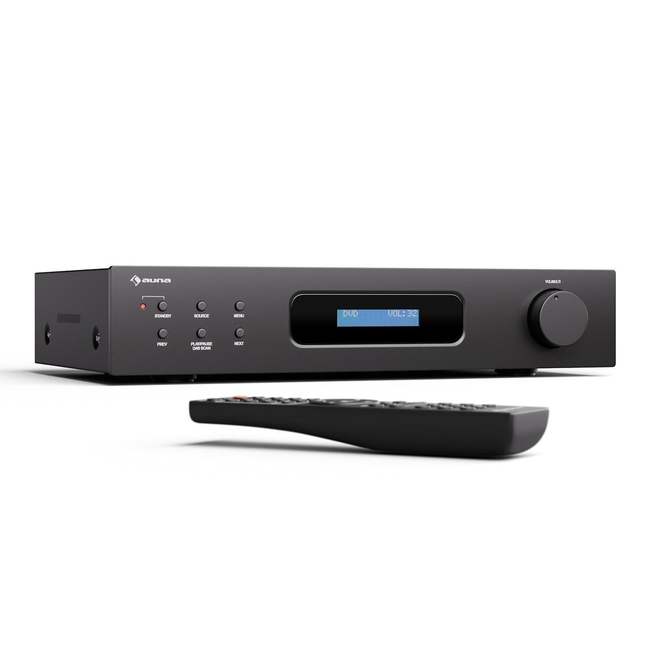 Усилитель auna Art22 DAB+ BT HiFi 2x60 Вт с CD радио DAB+/FM и Bluetooth Усилитель auna Art22 DAB+ BT HiFi 2x60 Вт с CD радио DAB+/FM и Bluetooth