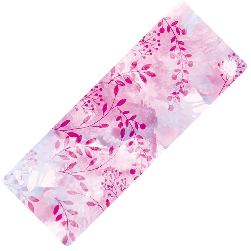 Коврик для йоги и фитнеса складной мягкий из каучука и спортивной замши 3D-принт 183х68 см Бело-розовый - фото 4