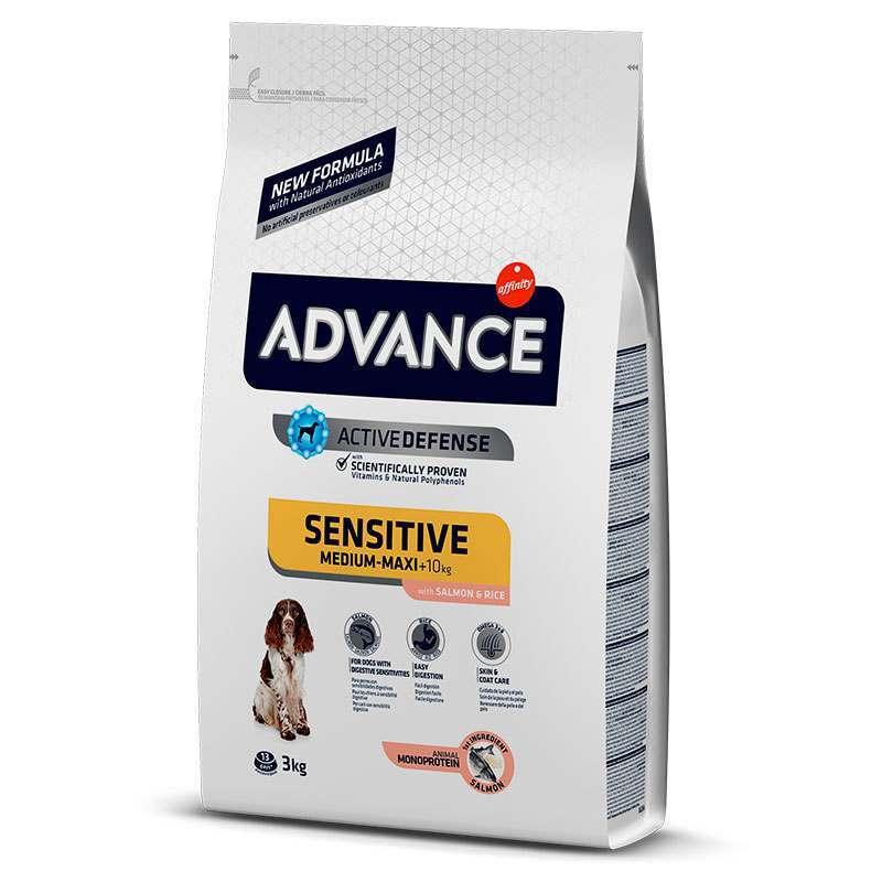 Корм сухий для собак з чутливим травленням Advance Dog Sensitive Medium/Maxi Salmon з лососем 3 кг (524319/8410650150710)