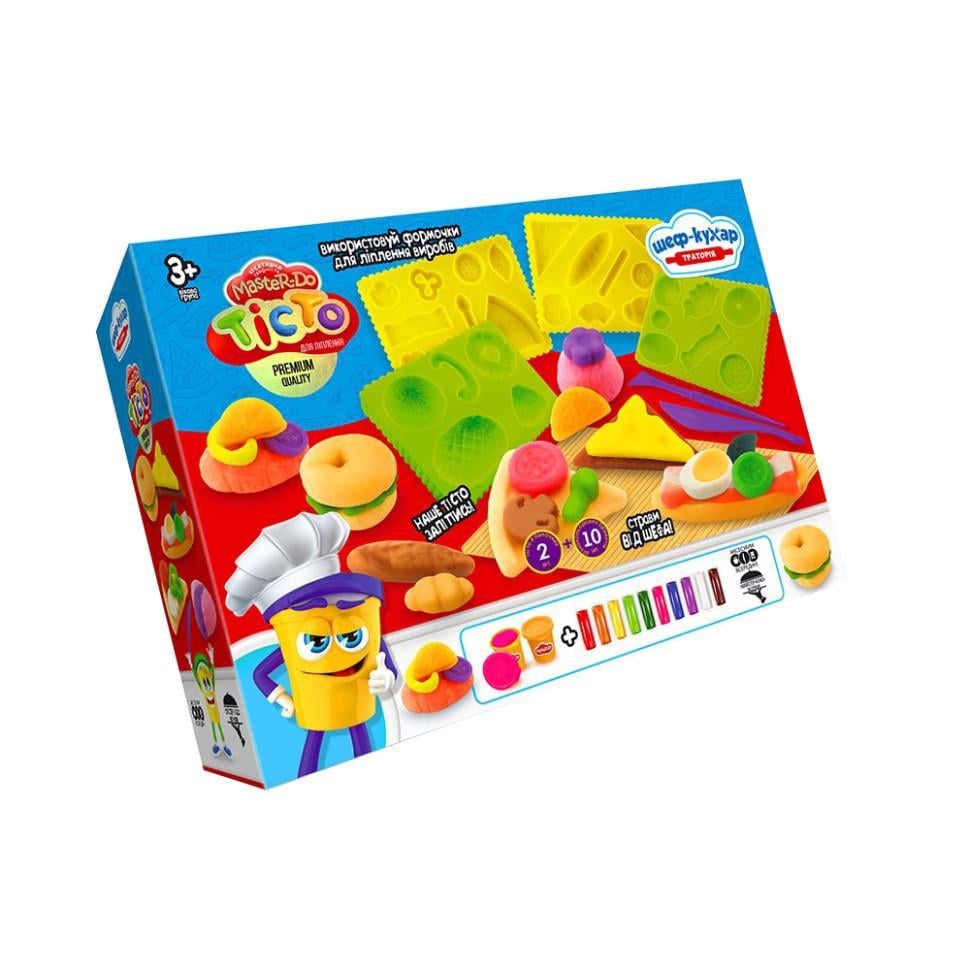 Креативна творчість тісто для ліплення Danko Toys Шеф-кухар TMD-17-01U…-04U з формами Траторія (RLT33071s43698)