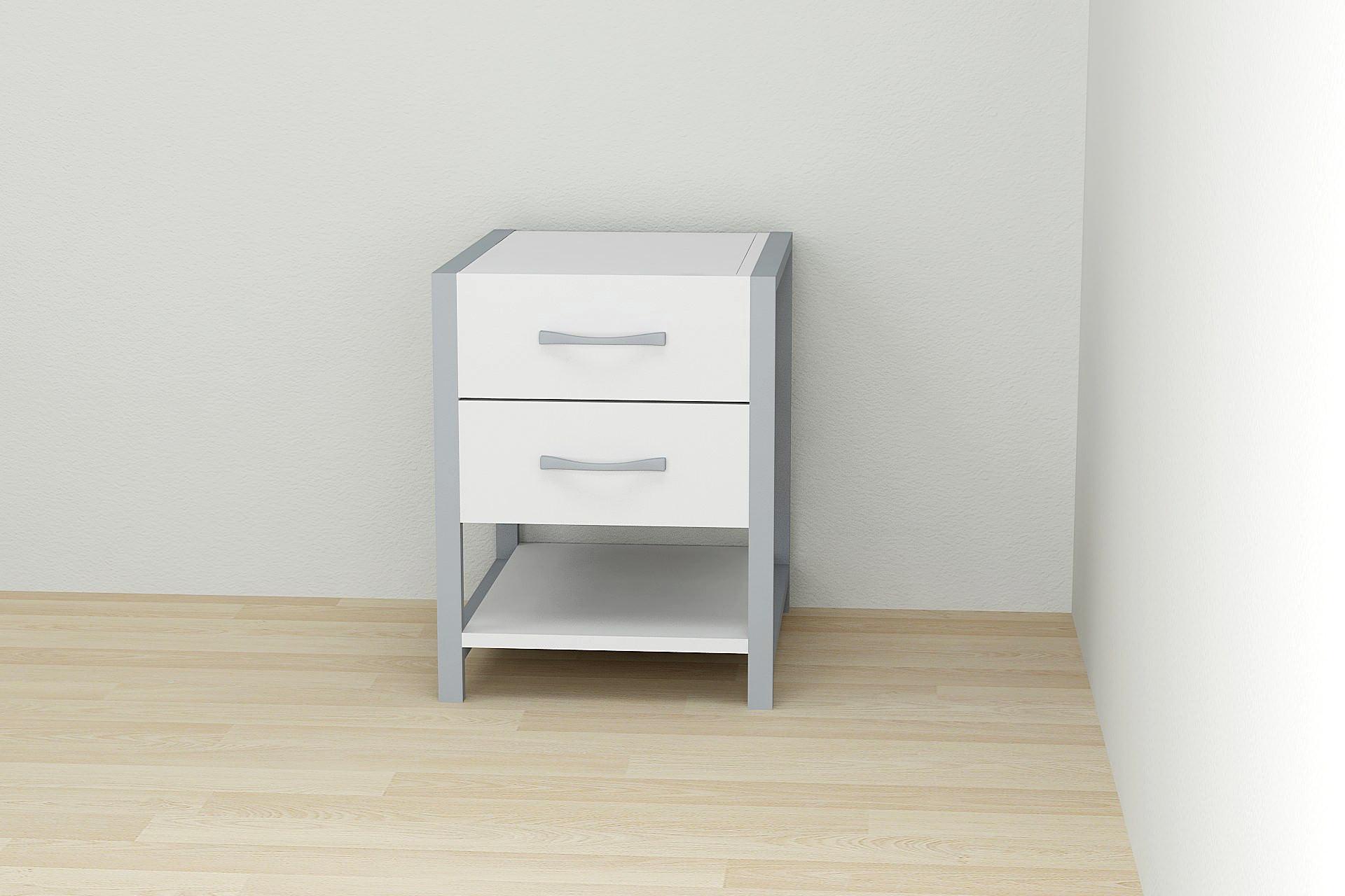 Тумба универсальная Ferrum-decor Вивьен 2/1 ДСП 16 мм 50x41x40 см Серый/Белый (FRD-104181)