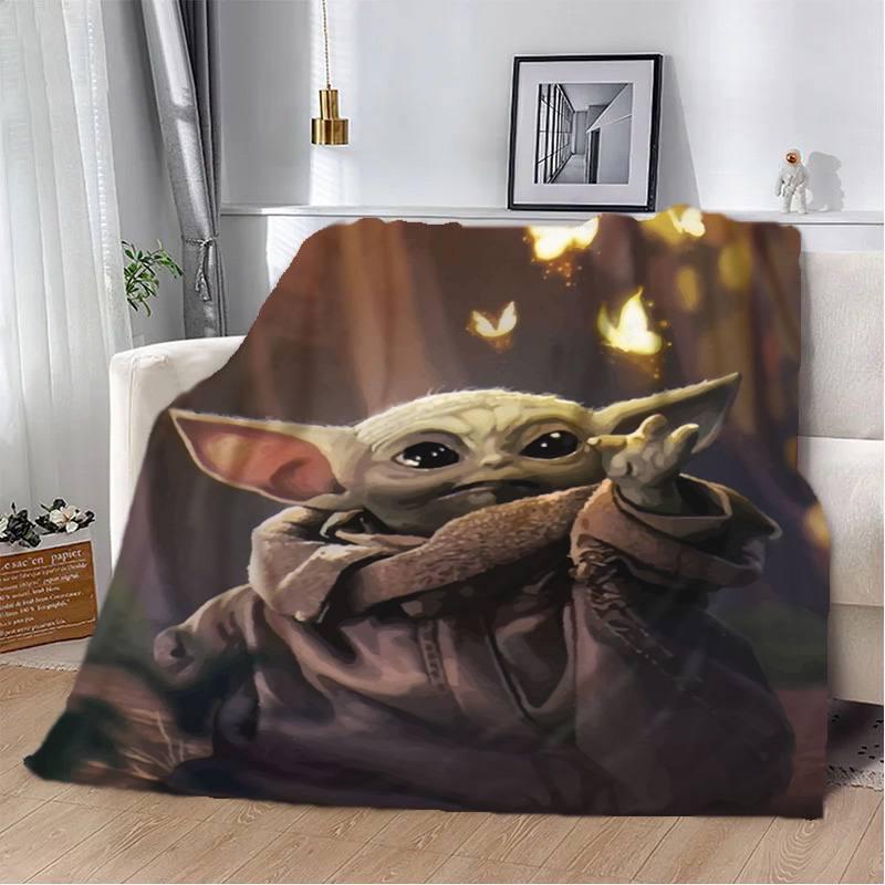 Плед плюшевый с 3D рисунком Малыш Йода_2 Звездные войны велюр 160х200 см (120222449А)