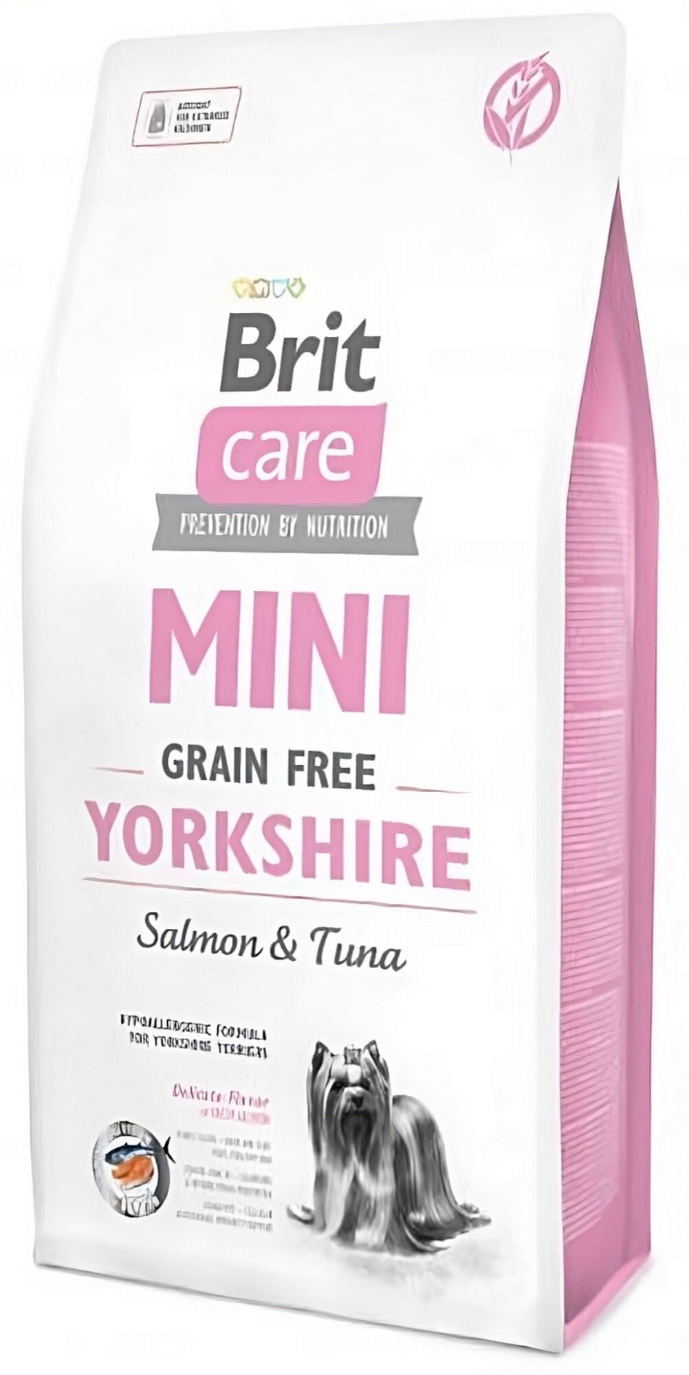 Сухой корм для собак породы Йоркширский терьер Brit Care Grain free Mini Yorkshire беззерновой с лососем и тунцом 7 кг (8595602520213)