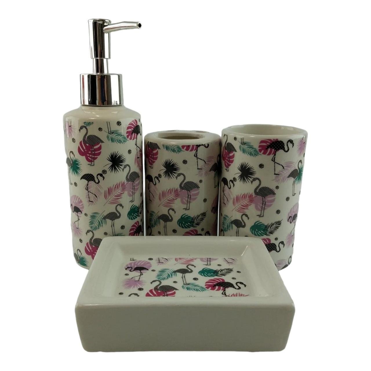 Набір для ванної керамічний Фламінго (35082B)