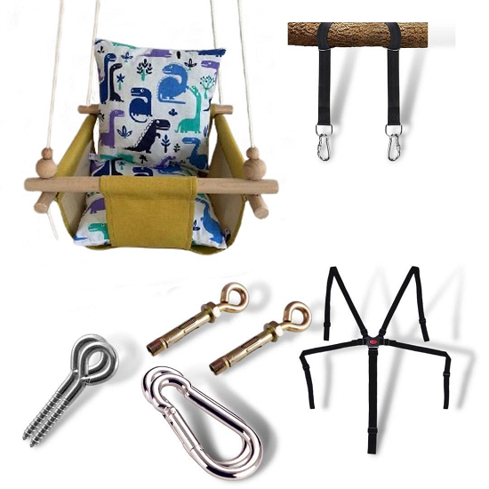 Дитяча гойдалка Infancy Діно Синій/Жовтий (10058671)