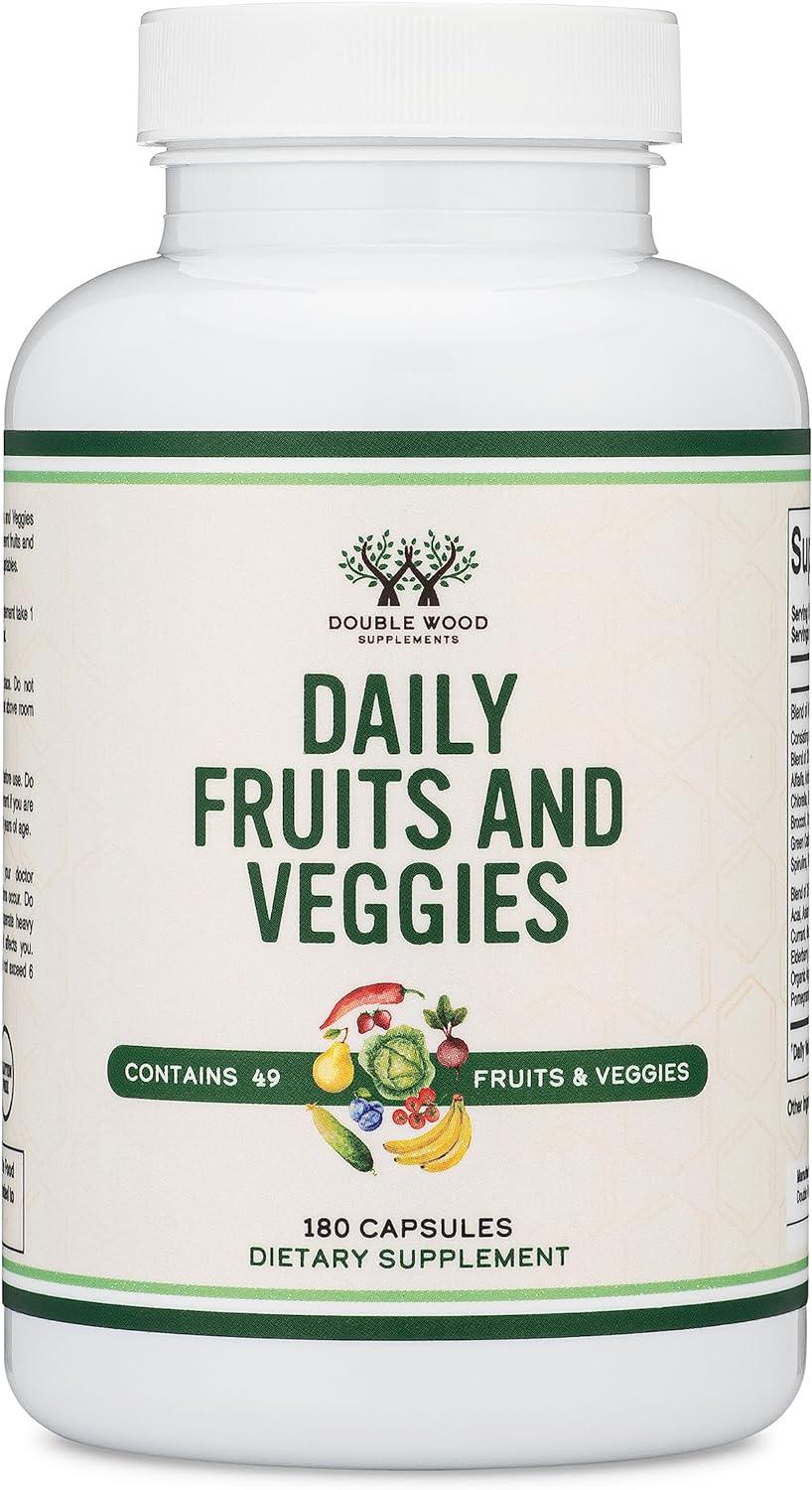 Витамины Double Wood Supplements Daily Fruits and Veggies ежедневные фрукты и овощи 180 капс.