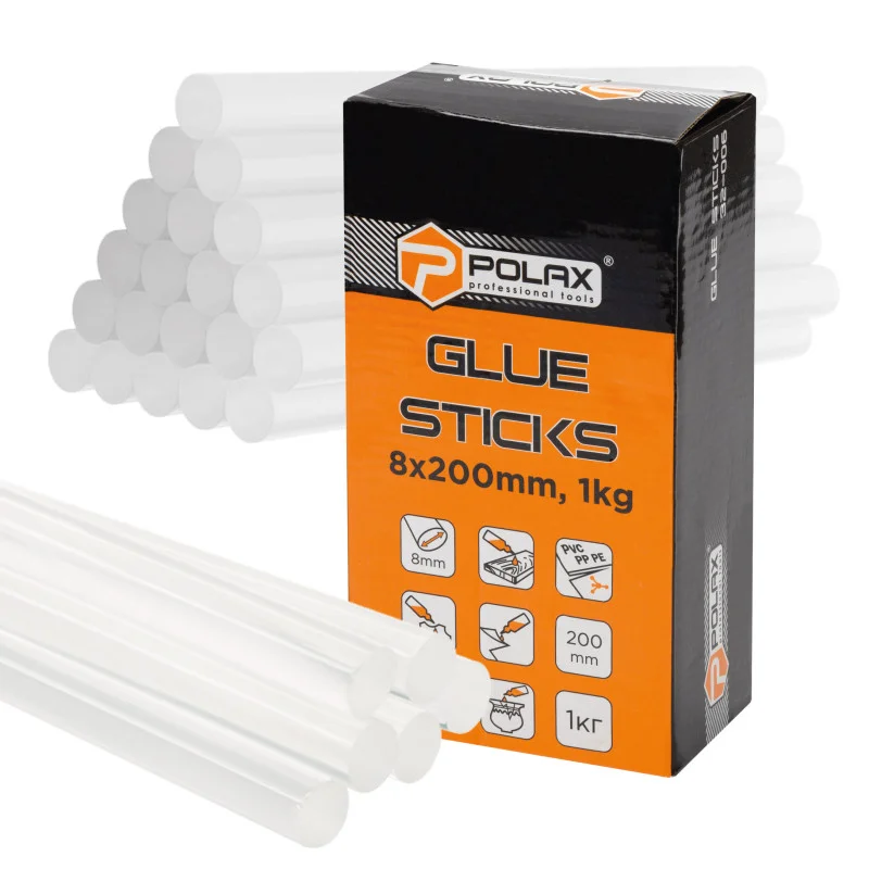 Стержни клеевые Polax прозрачные 8х200 мм (32-006)