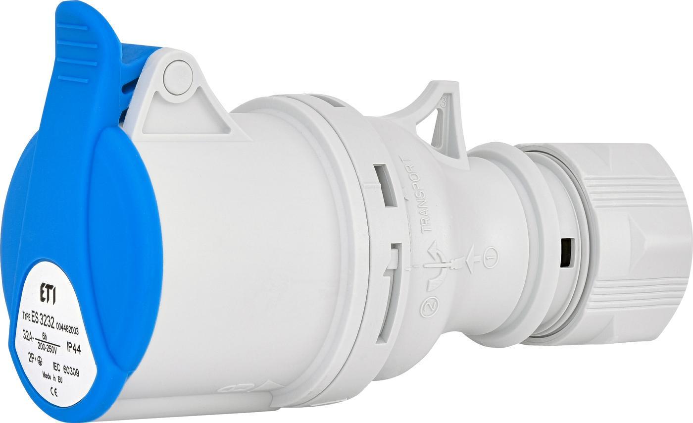 Розетка кабельна ETI силовий роз'єм ES-3232 IP44 32A/230V/2P+PE (4482003)