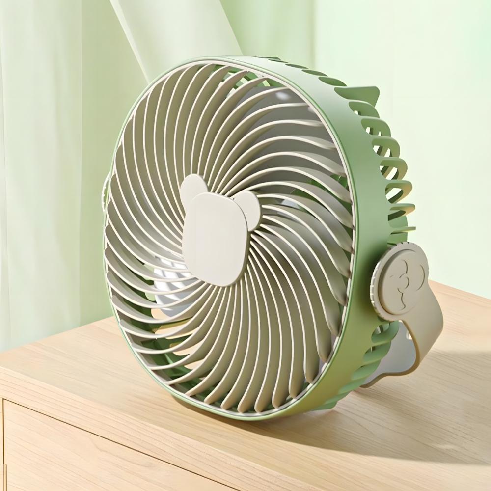 Вентилятор настольный USB с креплением на поверхность 19x17 см Салатовый (51-сал-39130)