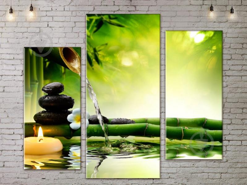 Модульная картина ArtStar цветы Бамбук Камни Свеча ADFL0218 размер 150 х 180 см