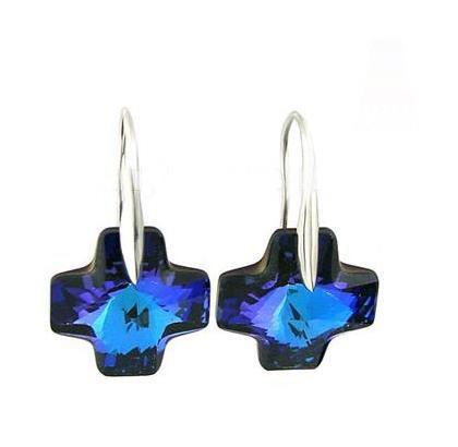 Серьги с кристаллами Сваровски Showfay 980198 Синий/Фиолетовый