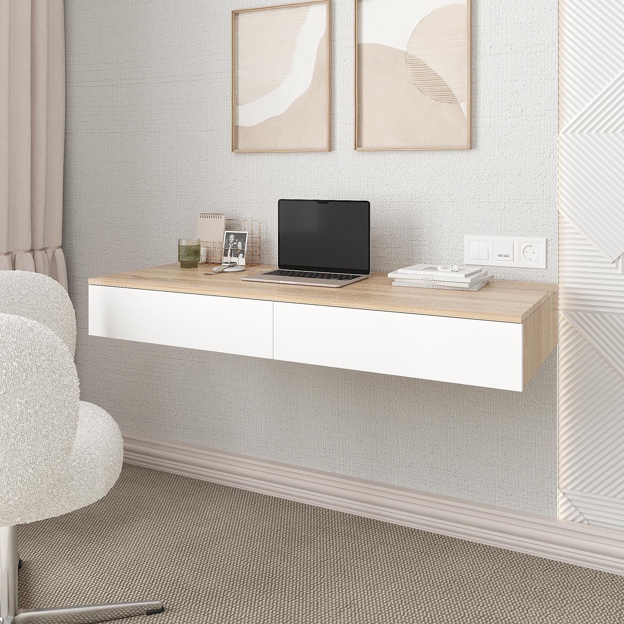 Стол письменный навесной СП-Ейр 160х1200х500 мм Дуб сонома/Белый (28522691)