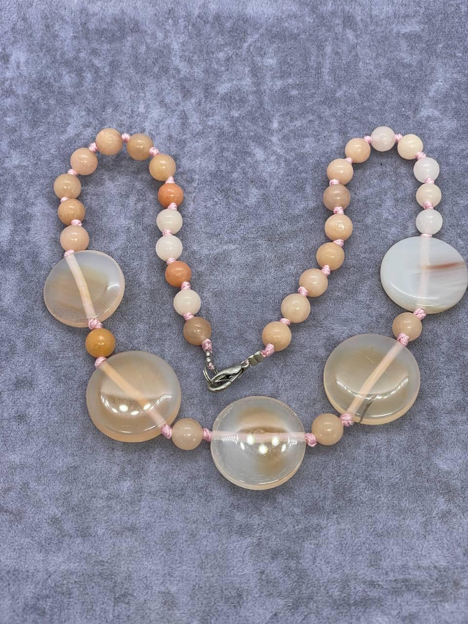 Бусы агат 45 см Желтый (9845)