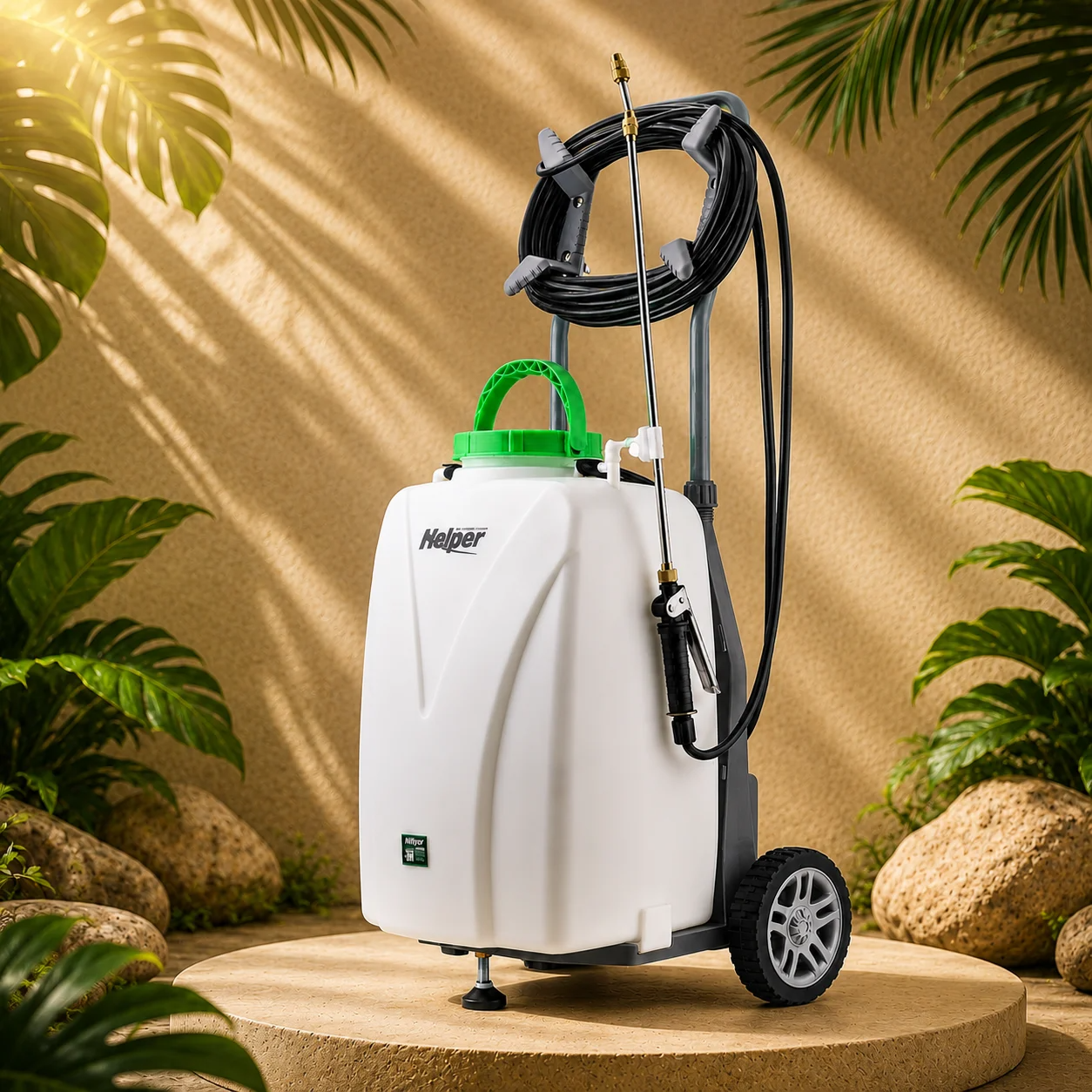 Опрыскиватель аккумуляторный Helper HP-1170 40 л 6 л/мин 12V 12 Ah с колесами и автоматическим насосом