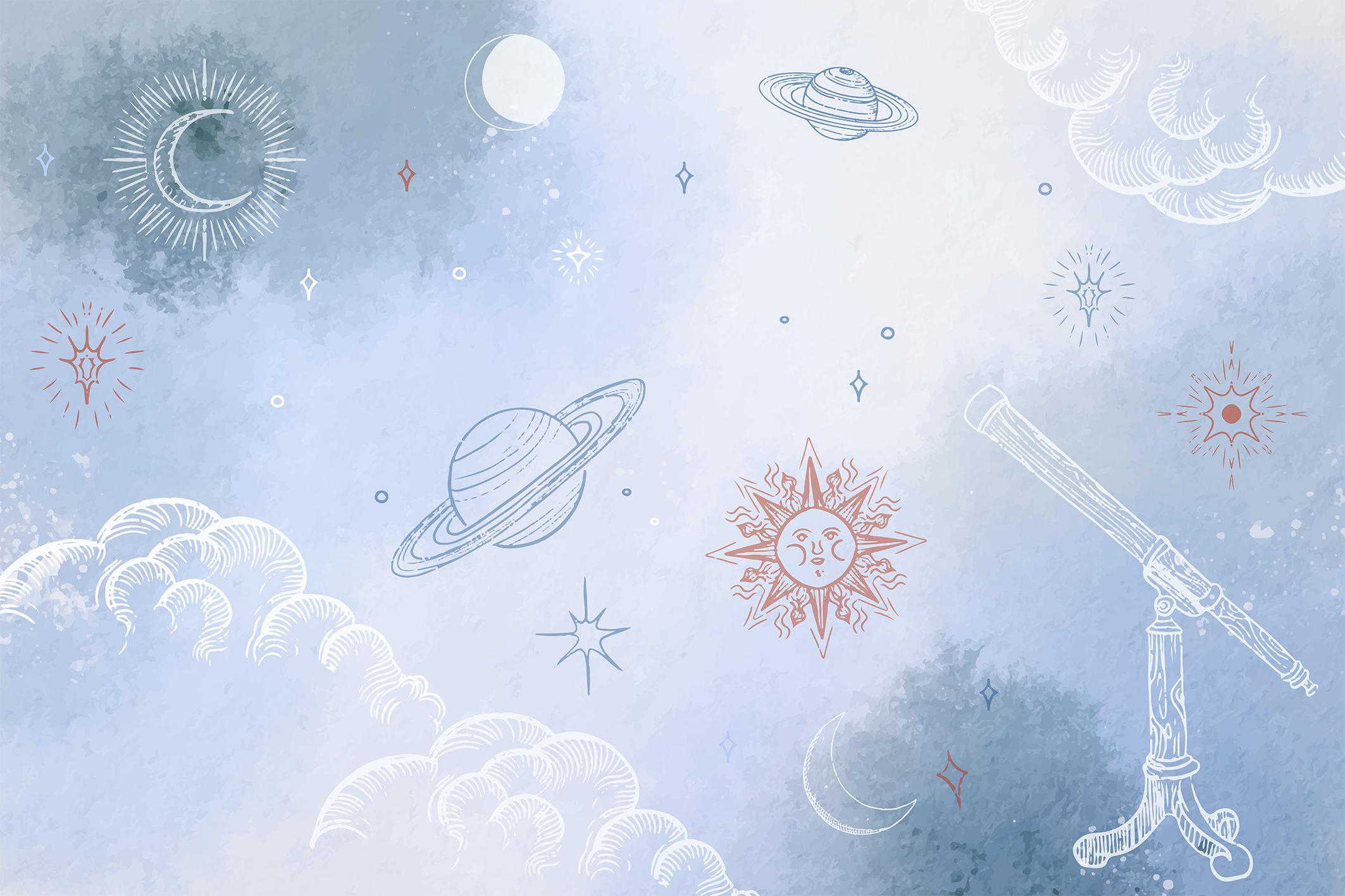 Фотообои флизелиновые Upstream Наблюдение за планетами 120х180 см (S5SPC-032/2)