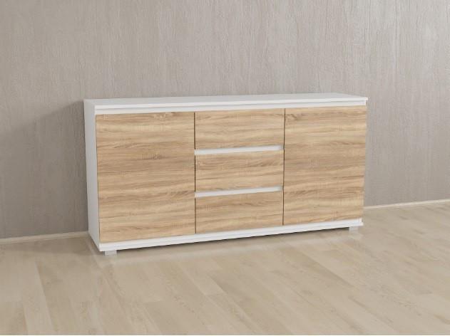 Комод Forte Mikkel 1502x759x390 мм Белый/Дуб Дуб сонома (id27/Б3-white-sonoma)