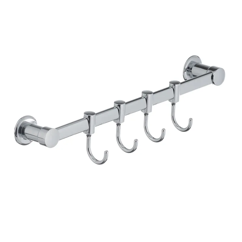 Планка для ванної кімнати Zerix LR205-4 з 4-ма рухомими гачками (LL1418)