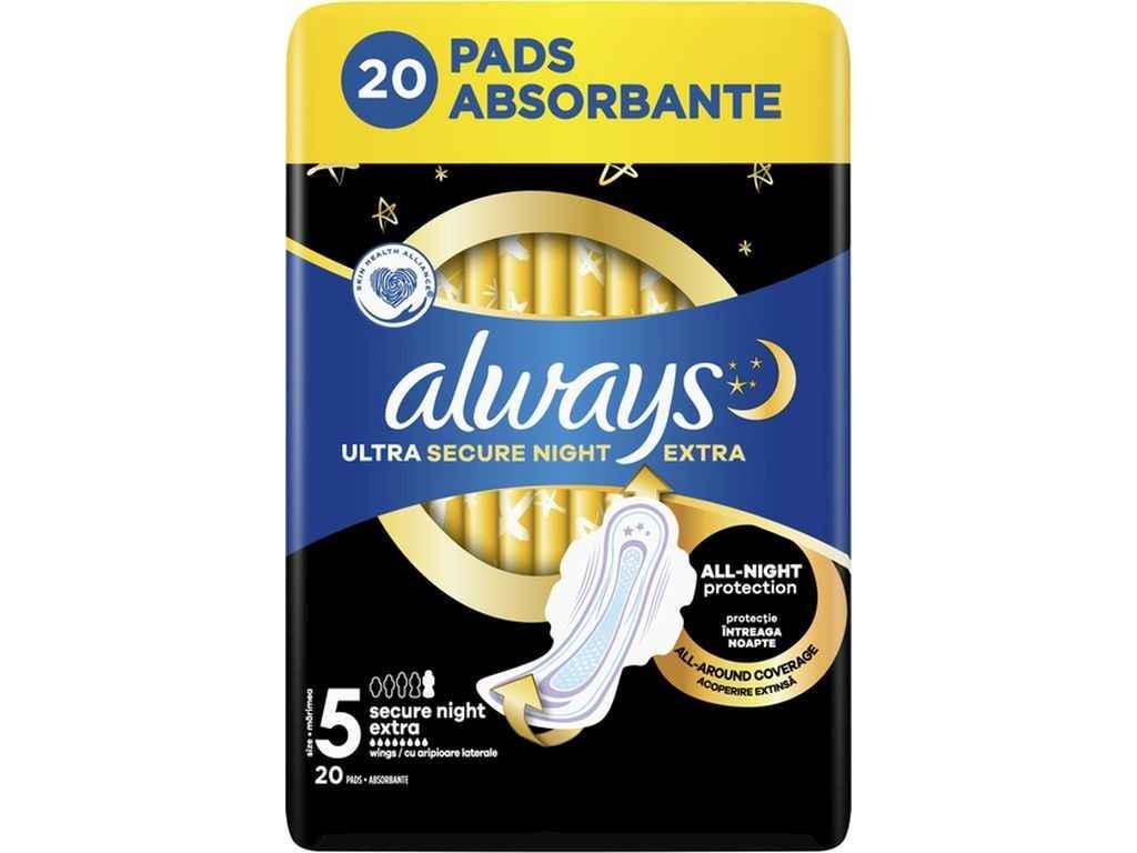 Прокладки гигиенические Always 8 капель ночные 20 шт. Ultra Secure Night Extra Quatro (1107307)