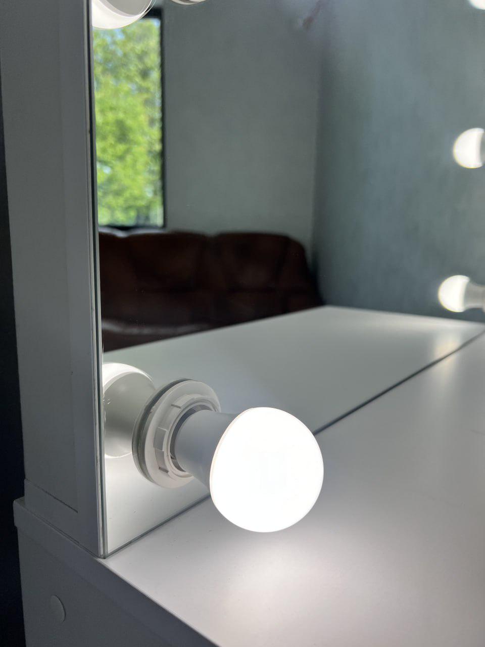 Туалетний столик з безрамним дзеркалом/ящиком висувним 1600х800х400 мм Білий - фото 2 Туалетний столик з безрамним дзеркалом/ящиком висувним 1600х800х400 мм Білий - фото 2