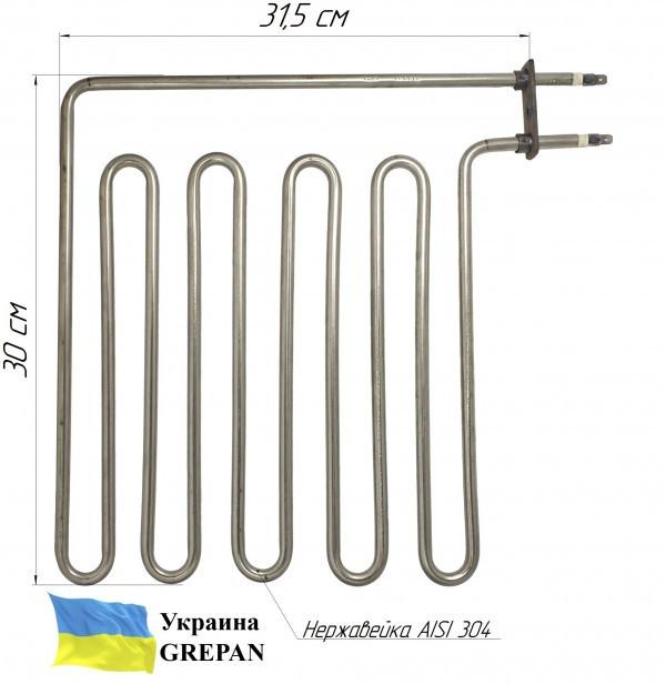 Тэн для сауны Grepan 2750 W 230 V 315x300 мм 5 рожков нержавеющая сталь (saun04) - фото 2