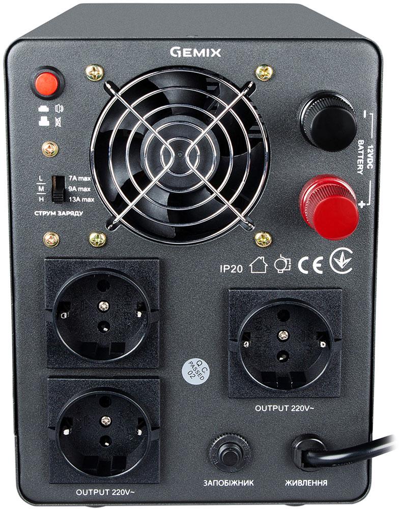Источник бесперебойного питания Gemix PSN-800U 800VA/480W 12V/220V 7/9/13A 3xSchuko без АКБ Black (PSN-800U) - фото 3 Источник бесперебойного питания Gemix PSN-800U 800VA/480W 12V/220V 7/9/13A 3xSchuko без АКБ Black (PSN-800U) - фото 3
