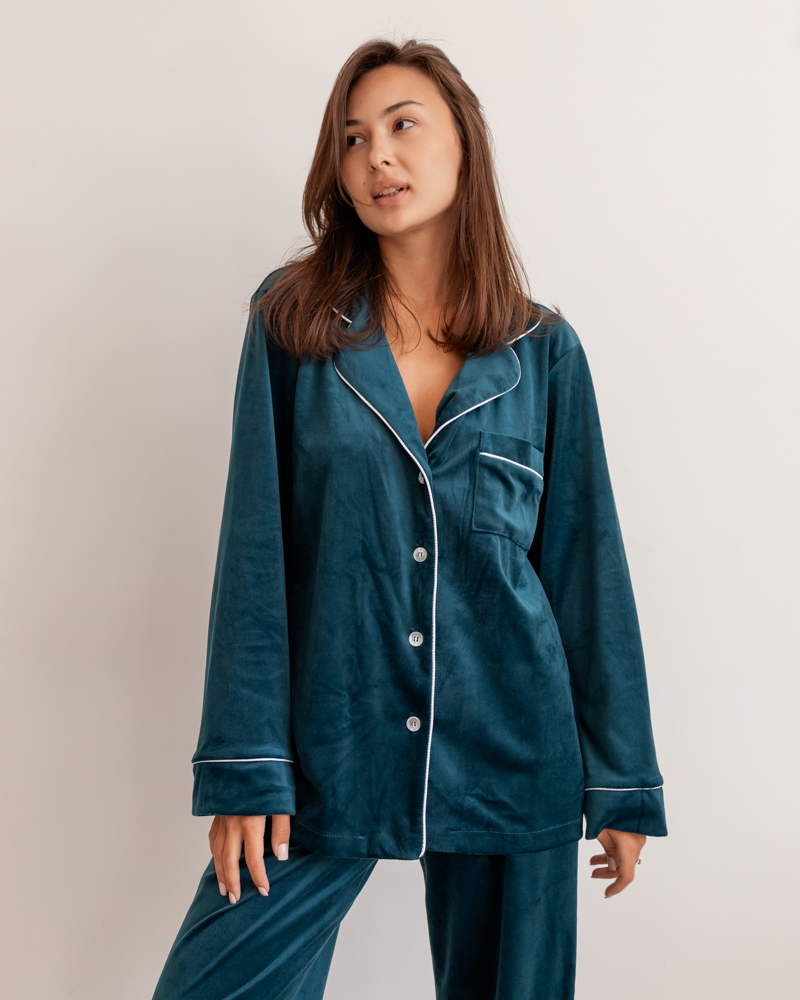 Пижама женская Модельер 7622 р. 42 Изумрудный (14075) - фото 1 Пижама женская Модельер 7622 р. 42 Изумрудный (14075) - фото 1