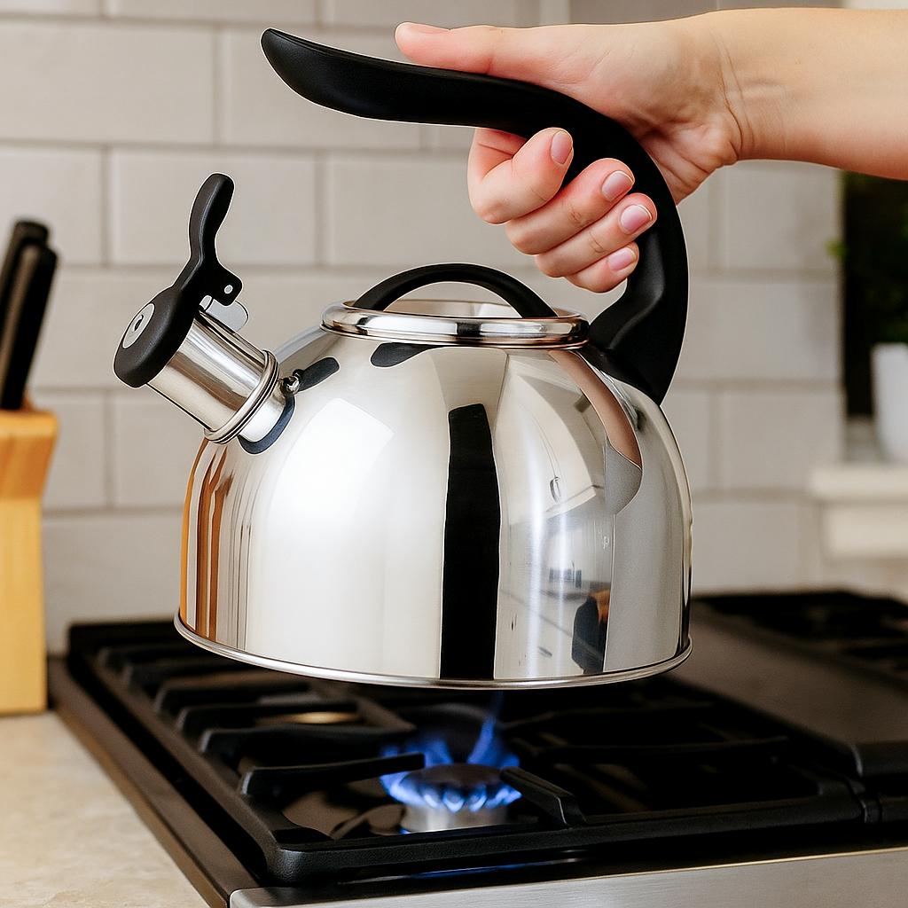 Чайник для плиты PureSteel с свистком одинарное дно нержавеющая сталь 2,5 л (03-MH-5176) - фото 4 Чайник для плиты PureSteel с свистком одинарное дно нержавеющая сталь 2,5 л (03-MH-5176) - фото 4