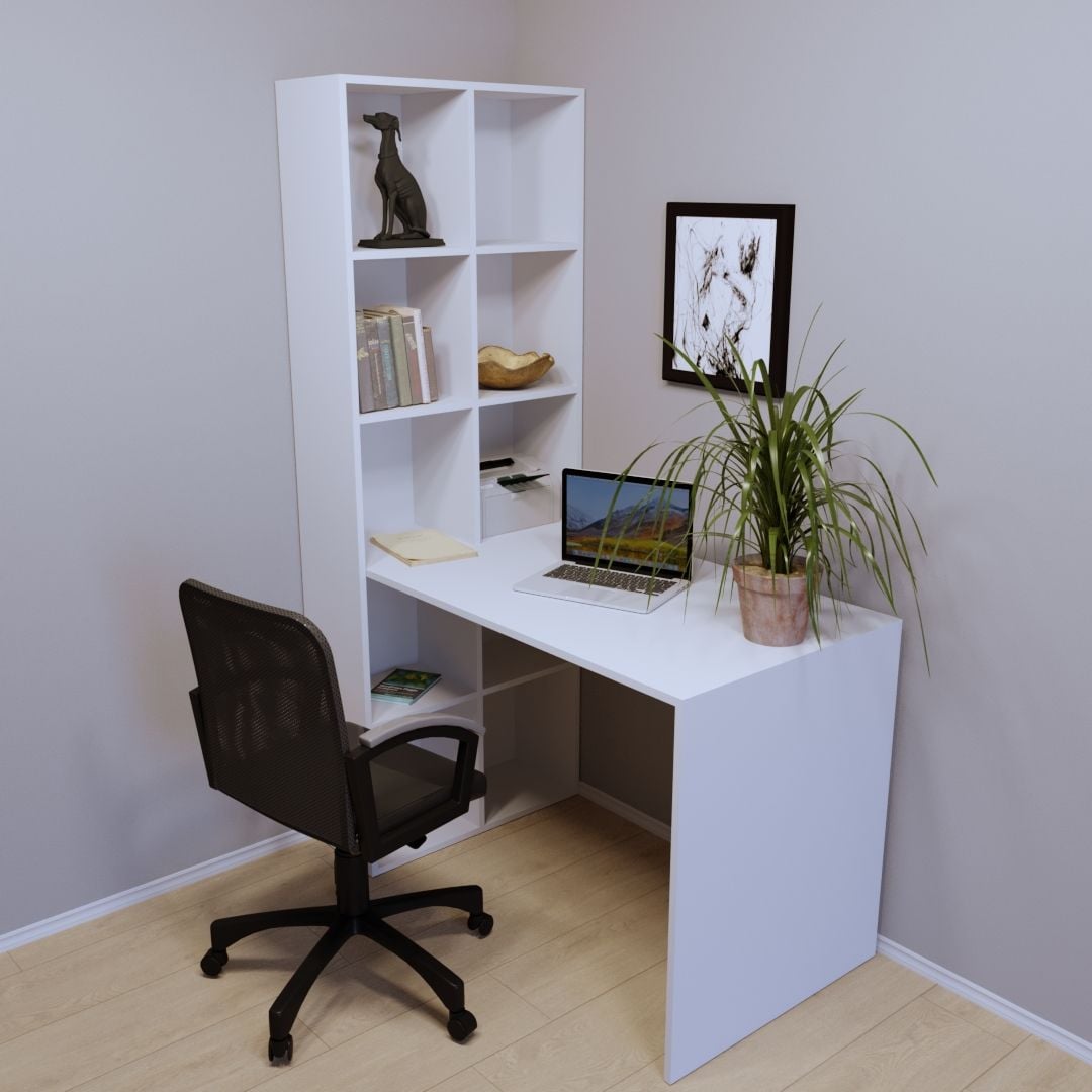 Компьютерный стол Тиса Мебель СП-120 Белый (6672c89fca08c454e539fcb2)