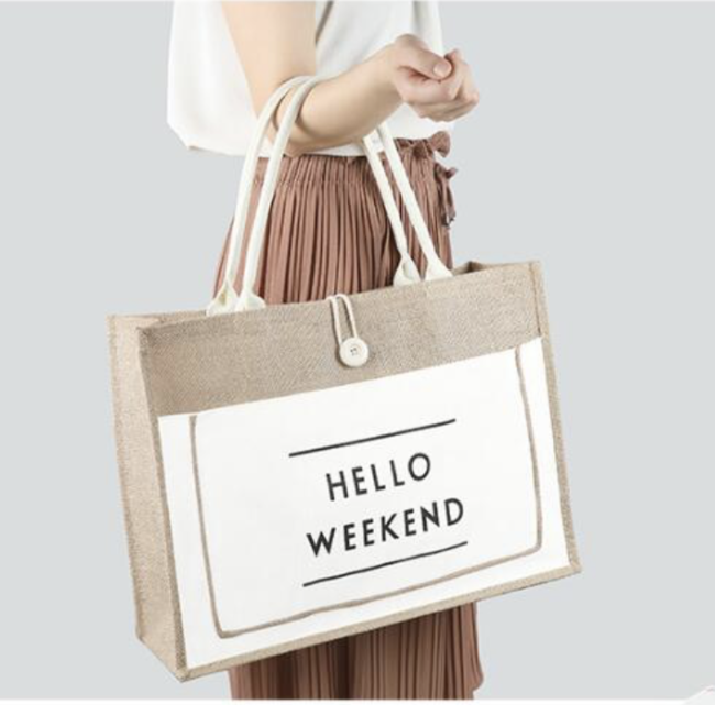 Сумка льняная Hello Weekend GABWE плетеная М Белый