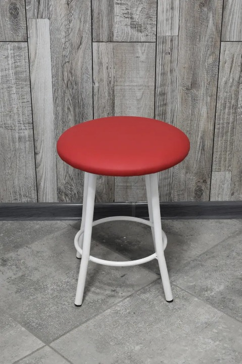 Табурет кухонний Муза металевий з м'яким сидінням 35х45 см Червоний/Білий (28373850)