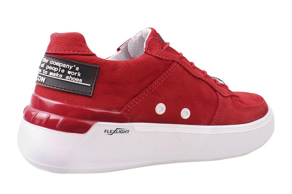 Кеды мужские Detta из кожи-нубука на низком ходу на шнуровке р. 44 Красный (202-21DTC) - фото 4 Кеды мужские Detta из кожи-нубука на низком ходу на шнуровке р. 44 Красный (202-21DTC) - фото 4